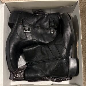 Black Leather Ankle Boots